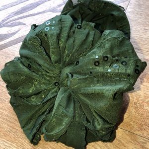 Green Forrest messy bow- small shop